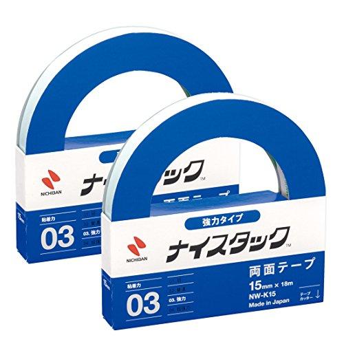 ニチバン 両面テープ ナイスタック 強力タイプ 2巻入 15mm×18m NW-K15AZ2P