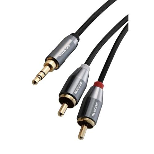 エレコム オーディオケーブル RCA - 3.5mm ステレオミニプラグ 変換 3極 赤白 2m A...