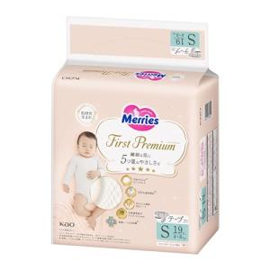 メリーズ 【テープ Sサイズ】 ファーストプレミアム 2倍やわらかカシミヤタッチ ホワイト (4~8kg) 19枚