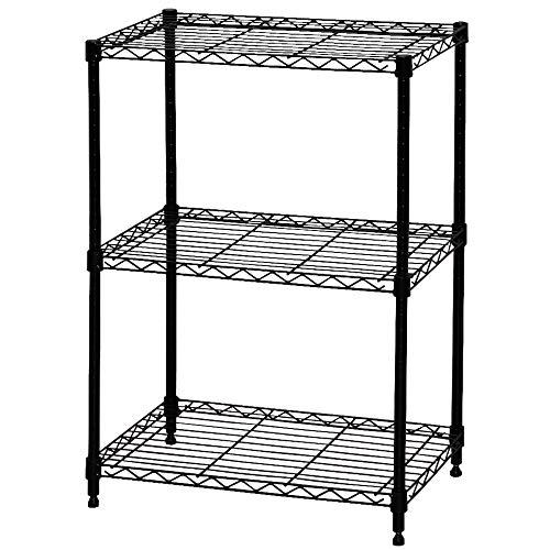 アイリスオーヤマ カラーメタルラック本体 55cm幅 3段 ブラック 黒 ポール径19mm 耐荷重1...