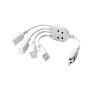 エレコム 電源タップ 0.2m ACアダプタ用電源延長コード 4個口 スイングプラグ ホワイト T-ADR4WH｜plusa
