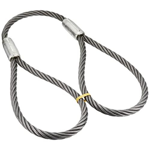 TRUSCO(トラスコ) ワイヤーロープスリング Aタイプ アルミロック 16mm×1m TWAL-...