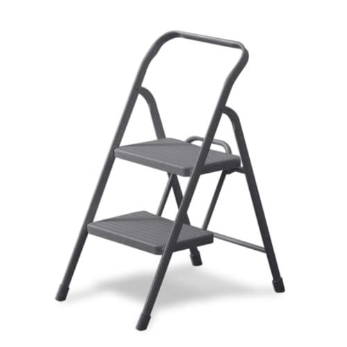 アイリスオーヤマ 折りたたみステップ 脚立 踏み台 2段 ダークグレー 幅40×奥行60×高さ79(...
