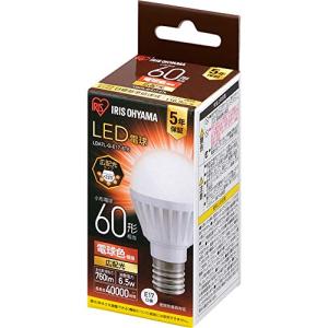 アイリスオーヤマ LED電球 口金直径17mm 広配光 60W形相当 電球色 密閉器具対応 LDA7L-G-E17-6T6｜plusa-main