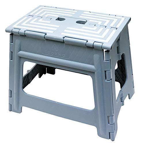 超強力 踏み台 折りたたみ ステップ スツール 脚立 椅子 子供 大人 (ブルーグレー L(高さ32...