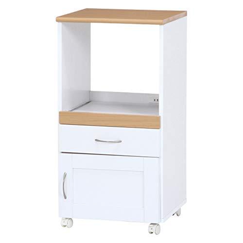 不二貿易 キッチン収納 キッチンカウンター 幅45×奥行39.5×高さ89cm ホワイト スライド棚...