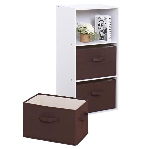 アストロ 収納ボックス 3個セット 不織布製 カラーボックスにぴったり ブラウン×ベージュ 容量20...