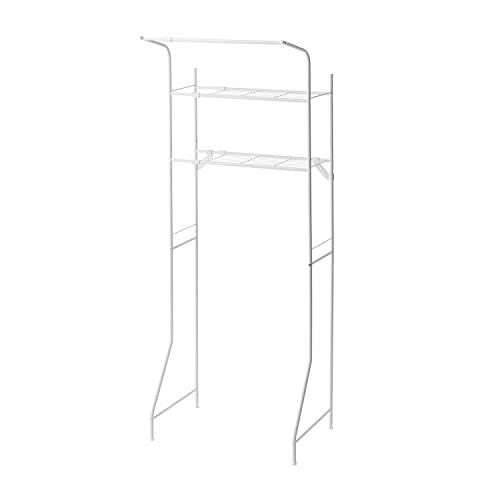 HEIAN SHINDO スリムランドリーラック 棚2段 ハンガーバー付き マットホワイト 幅61-...