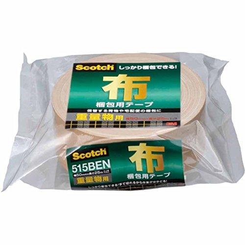 3M スコッチ ガムテープ 布梱包テープ 重量用 50mm×25m 515BEN