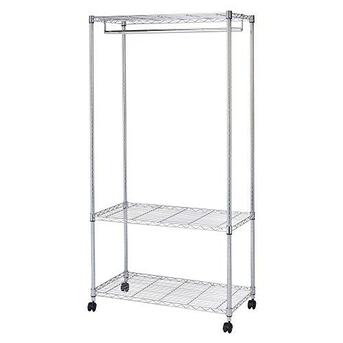 ドウシシャ ルミナス互換 メタルルミナスラック 幅90 3段 ワードローブ ハンガーラック 幅90×...