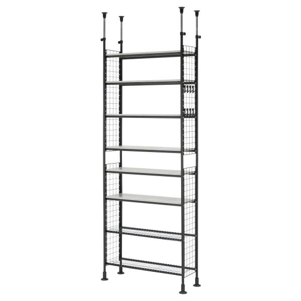 武田コーポレーション 【つっぱり棚・ラック・収納】 ブラック/グレー 85×30×230cm 突っ張...