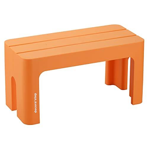 サンカ デコラステップ 踏み台 昇降ステップ台 オレンジ トールL 高さ30cm 広い足のせ部分と滑...