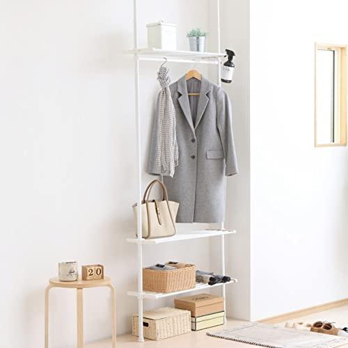 【洗面所でのタオルハンガーにも】アイリスプラザ ラック 棚 壁面 耐荷重各5kg 天井170~260...