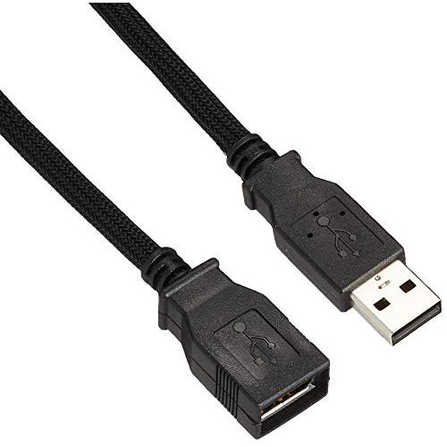 サンワサプライ ナイロンメッシュUSB2.0延長ケーブル(USB Aオス-USB Aメス) 2m K...