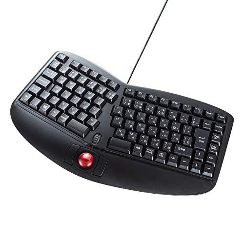 サンワサプライ エルゴノミクスキーボード(トラックボール付き) 有線 USB接続 メンブレン 日本語...