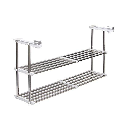 TAKUBO タクボ 水切棚シリーズ 伸縮吊戸下はさみ棚 2段 幅55~95cm HM2-90L