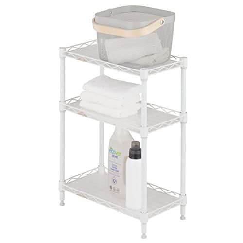 ドウシシャ ルミナス ラテ 隙間収納ラック 幅25cm 奥行45 3段 ホワイト 白 おしゃれで可愛...