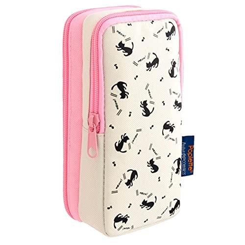 ニッケン文具 タテヨコ ペンケース Poplette クロネコ シャーベットピンク PLPN-PK