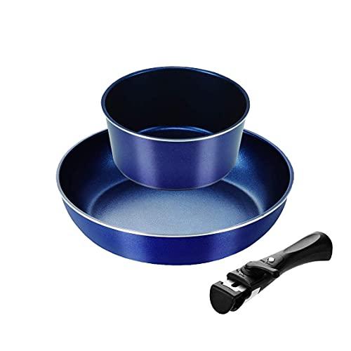 パール金属 スタックプラス ブルーダイヤモンドコートIH対応クックウェア3点セットB ネイビー HB...