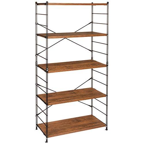 山善 ラック オープンシェルフ 幅85.5×奥行41.5×高さ162cm 5段 連結可能 簡単高さ調...
