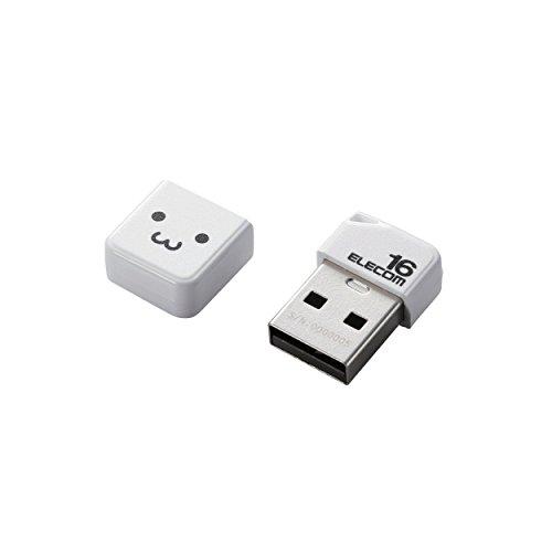 エレコム USBメモリ 16GB USB2.0 小型 ストラップホール キャップ付き ホワイト MF...