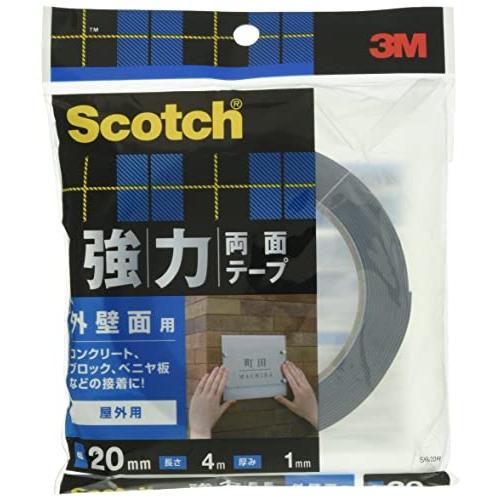 3M 両面テープ 強力 外壁面用 幅20mm 長さ4m スコッチ SKB-20R セミロング コンク...