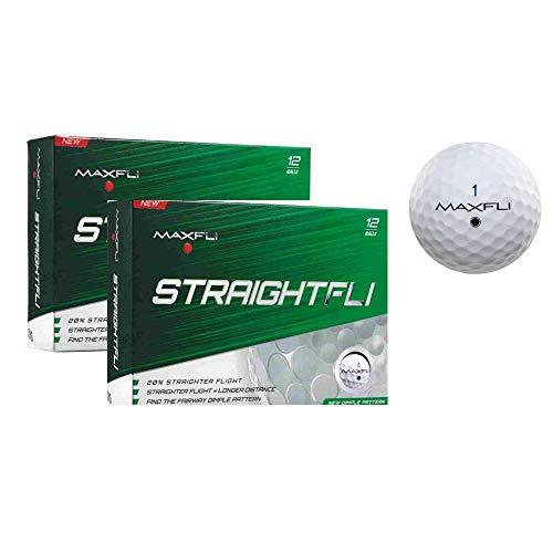 Maxfli StraightFli ゴルフボール - より長い直線飛距離 (グロス ホワイト - ...