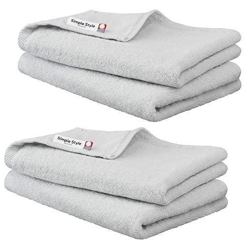 アイリスオーヤマ 綿100％ 今治タオル ガーゼ＋パイルビッグフェイスタオル ライトグレー 4枚セッ...