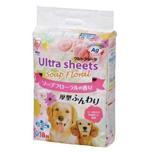 アイリスオーヤマ　香り付きウルトラクリーンペットシーツ　ソープフローラルの香り　ダブルワイド　18枚...