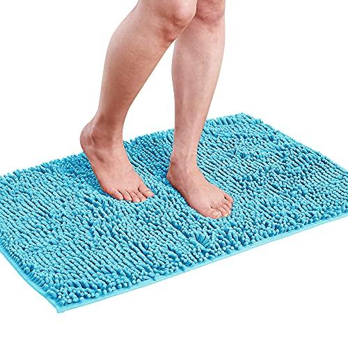 アイメディア バスマット マイクロファイバー 速乾吸水 50x80cm ブルー 大判 風呂マット 足...