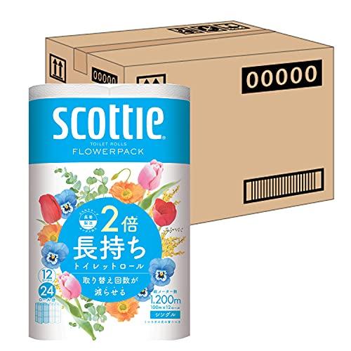 【ケース販売】 スコッティ フラワーパック 2倍巻き(12ロールで24ロール分) トイレット 100...