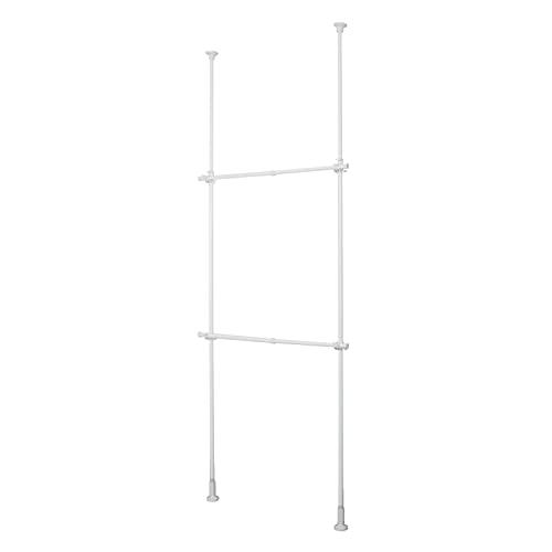HEIAN SHINDO 突っ張り室内2段ハンガー 伸縮 ホワイト 幅56~95cm TNP-3 平...
