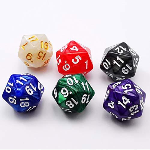Bescon D20 Spindown Dice 22MM Assorted Marble Colo...