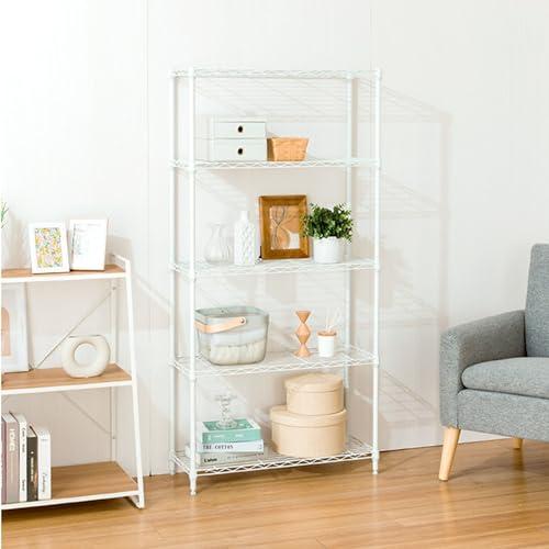 ドウシシャ ルミナス互換 5段 幅75 スリムスチールラック 棚 収納 白 ホワイト 全体耐荷重32...