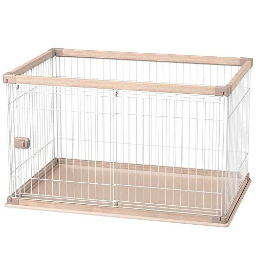 アイリスオーヤマ 犬 サークル ウッディサークル ライトナチュラル 中型犬用 幅約120×奥行約80...