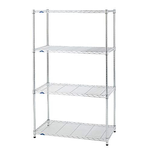 ドウシシャ ルミナス スリム ラック スチールラック 収納棚 幅90 4段 防サビ加工 キャスター付...