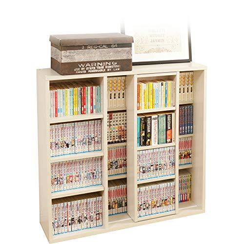 アイリスオーヤマ 本棚 幅約90×奥行約29.2×高さ約92.2cm スライド棚 オープンラック 大...