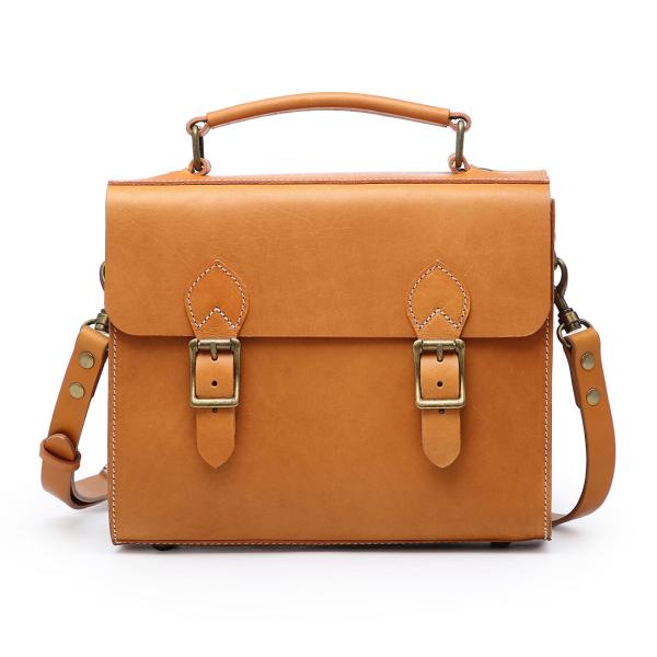 サッチェルバッグ ショルダーバッグ ハンドバッグ 本革 ヌメ革 牛革 イタリアンレザー 革 斜めがけ...