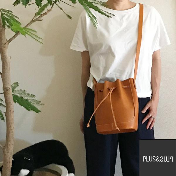 巾着バッグ ショルダーバッグ レディースバッグ 本革 ヌメ革 イタリアンレザー 牛革 革 斜めがけ ...