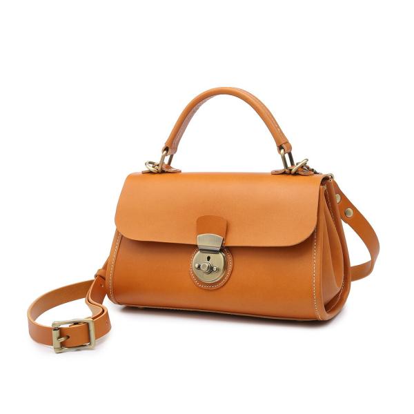 ハンドバッグ ミニバッグ ショルダーバッグ 本革 ヌメ革 斜めがけ レディースバッグ キャメル 送料...