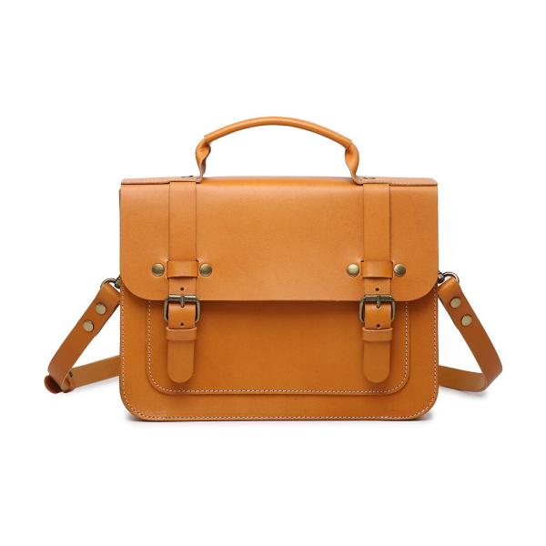 サッチェルバッグ ショルダーバッグ ビジネスバッグ 本革 ヌメ革 斜めがけ 2way B5対応 キャ...