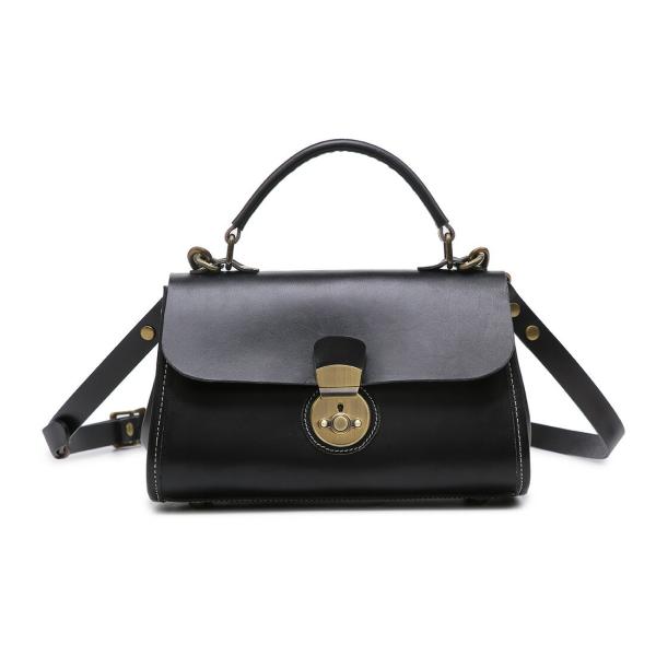 ハンドバッグ ミニバッグ ショルダーバッグ 本革 ヌメ革 斜めがけ レディースバッグ ブラック 送料...