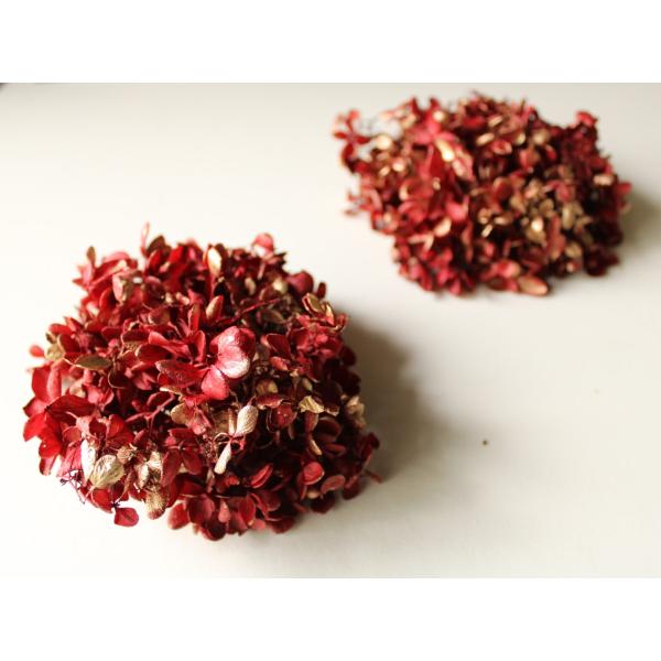 【プリザーブドフラワー　花材　資材】 ピラミッドアジサイ・ヘッド・ワインレッドゴールド・大地農園