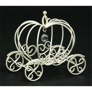 カボチャの馬車　Ｓ　ホワイト￥/フラワーベース　花器　花びん　リース台　花材