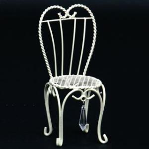 ワイヤーチェア白Ｓ/フラワーベース　花器　花びん　リース台　花材