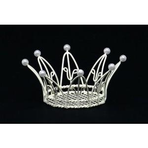 パールワイヤー王冠 S/フラワーベース　花器　花びん　リース台　花材