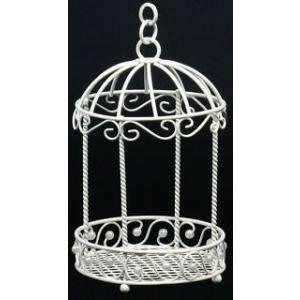 パールワイヤー鳥篭丸Ｌ/フラワーベース　花器　花びん　リース台　花材