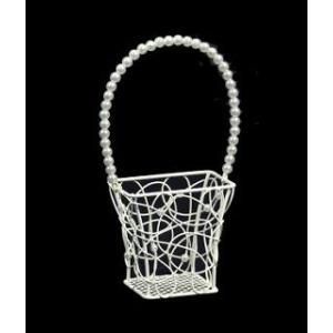 パールビーズハンドルハートボストンＳ/フラワーベース　花器　花びん　リース台　花材