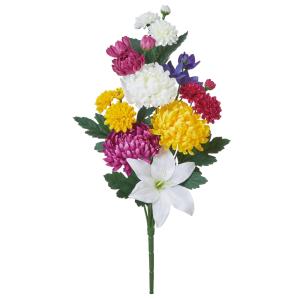菊と百合の花　造花の仏花・お供え花　シルクフラワー