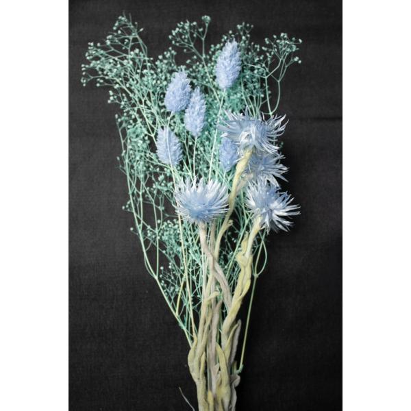 【アレンジセット】カスミ草とシルバーデージーのセット・ブルー